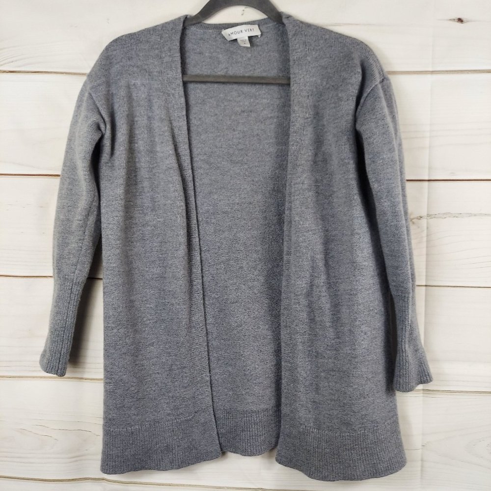 Amour Vert Gray Open Front Cardigan